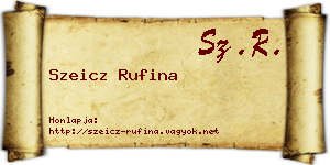 Szeicz Rufina névjegykártya